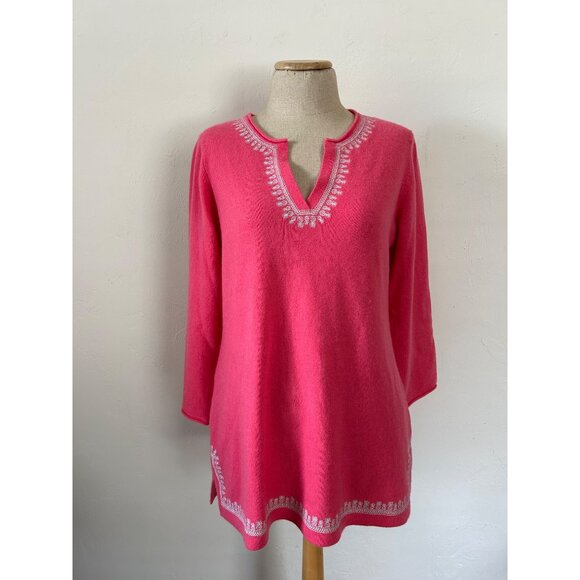 Tommy Bahama Women's Medium Rose Pink 100% Cashmere Tunic - Picture 11 of 11